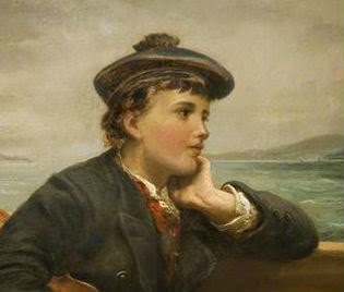 old oil painting of a pensive youth