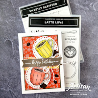 Stampin met Monique, Latte Love, Sweetly Scripted, zelfgemaakte kaart, Happy Birthday, GDP443, Stampin' Up!