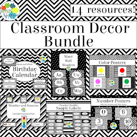 This black and white classroom decor is perfect for when you don't have access to a color printer, but still want a cute room! | Apples to Applique