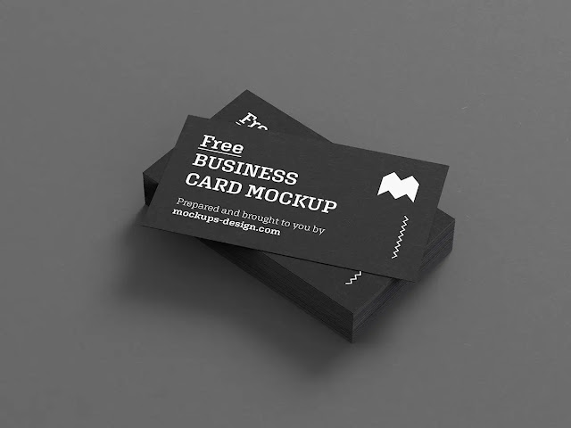 Free Business Cards Mockup With Black Background