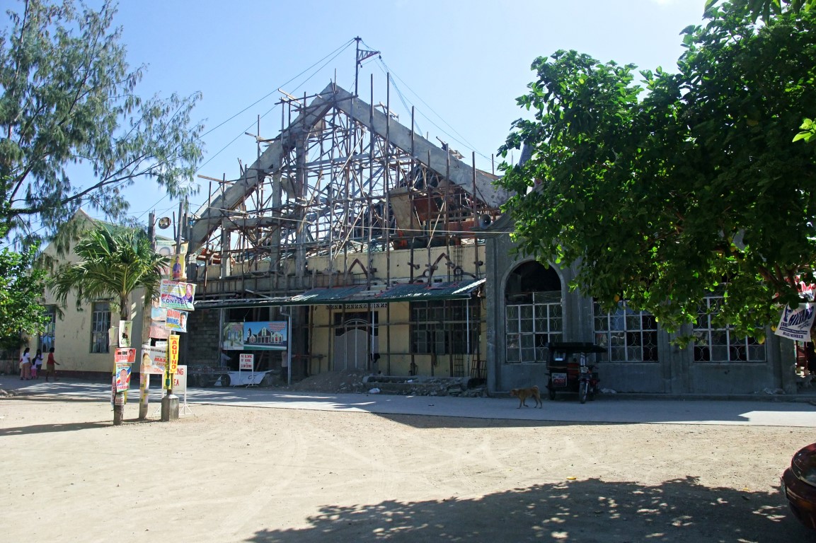 facade of St. Anthony De Padua Church under reconstruction in Sulangan Guiuan Eastern Samar