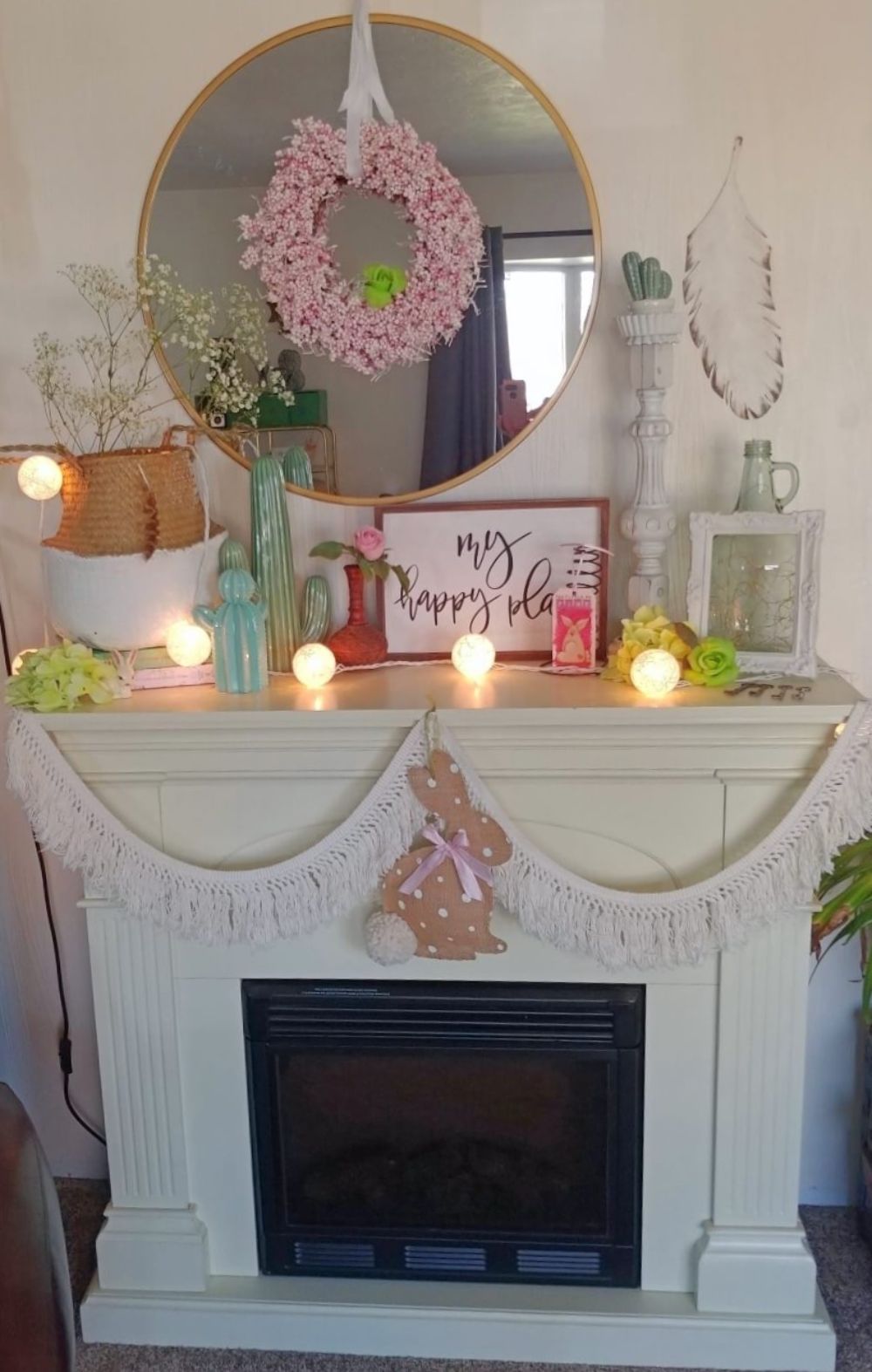 Easy Easter and Spring Mantel Decor