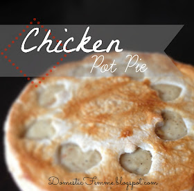 Chicken Pot Pie {by Domestic Femme}  #Recipe #Recipes #Food #Foods #Dinner #Dinners #Idea #Ideas #Fall #Winter #Meal #Meals #Celery #Carrots #Peas #Crust #Comfort #Comforting #Dish #Dishes #Design #Designs #Pies