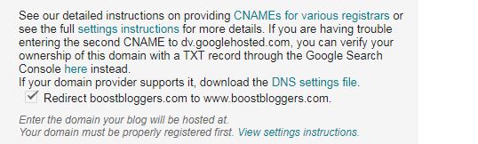 Non www version to www version redirection in  Blogger