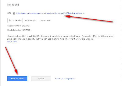 Mengatasi error 404 di google webmaster tool
