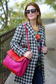 chicwish houndstooth coat, marc by marc jacobs memphis, Fashion and Cookies, fashion blogger
