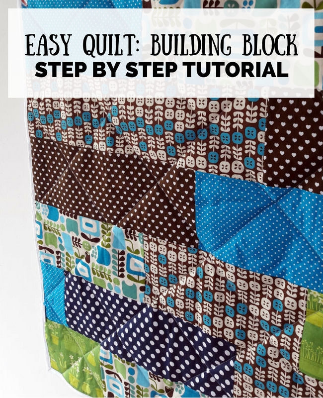 Building block quilt, free pattern: step by step tutorial | Happy in Red