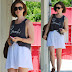 Lily Collins in Bambi Cropped Tank Top