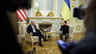 A "complicated and dangerous" visit How did Biden arrive on his secret trip to Kiev? A White House official revealed how US President Joe Biden arrived, Monday, in the Ukrainian capital, on a secret visit through which he seeks to confirm Washington's support for Kiev, as the conflict with Ukraine approaches its second year on February 24.  A White House official said Monday that US President Joe Biden traveled on a train from the Polish border to Kiev on a journey that took nearly 10 hours.  He added that the White House deliberately, for security reasons, published an agenda for Biden showing his presence in Washington, while he was on his way to Poland.  He continued, "The White House coordinated with Russia regarding Biden's visit to Ukraine," and that this visit "was the most complex and risky in the history of American presidents."  He pointed out that "Biden wanted to deliver a clear message from Kiev confirming the long-term American commitment to support Ukraine."   For its part, the New York Times said that Biden arrived after taking trains for hours, coming from the Polish border, as part of a secret visit that was not previously announced.  This visit was kept secret for “security reasons,” according to US sources, as Biden left Washington without announcing the matter.  And the US President moves exclusively through the "Air Force One" plane, which has a high level of fortification, but his trip to Ukraine required that he take the train.  And the US President left Washington for Poland without announcing the matter, while he had gone out with his wife to have dinner outside the White House, in a step rarely taken.  Meanwhile, it was known from before that Biden would be in the Polish capital, Warsaw, on Tuesday morning, for a two-day visit.  US officials have repeatedly denied an intention to announce an upcoming visit by Biden to Kiev while he is in Poland.  US President Joe Biden arrived in Kiev on Monday, on a visit that was not previously announced, days before the first anniversary of the Russian attack on Ukraine that began on February 24, 2022.  Biden made remarks and met his Ukrainian counterpart, Volodymyr Zelensky, at the Mariinsky Palace to announce an additional half-billion dollars in US aid as the conflict drags on.  Sirens sounded across the Ukrainian capital during Biden's visit to Kiev, but there were no reports of missile or air strikes from Russia, according to Reuters.  "As we approach the first anniversary of Russia's brutal invasion of Ukraine, I am in Kiev today (Monday) to meet with President Zelensky and reaffirm our unwavering commitment to Ukraine's democracy, sovereignty and territorial integrity," Biden said.