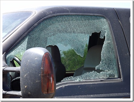 smashed window