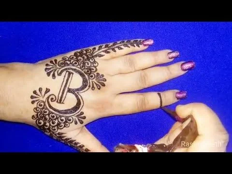 B দিয়ে মেহেদি ডিজাইন  - অক্ষর দিয়ে মেহেদি ডিজাইন - Mehndi designs with letters - NeotericIT.com