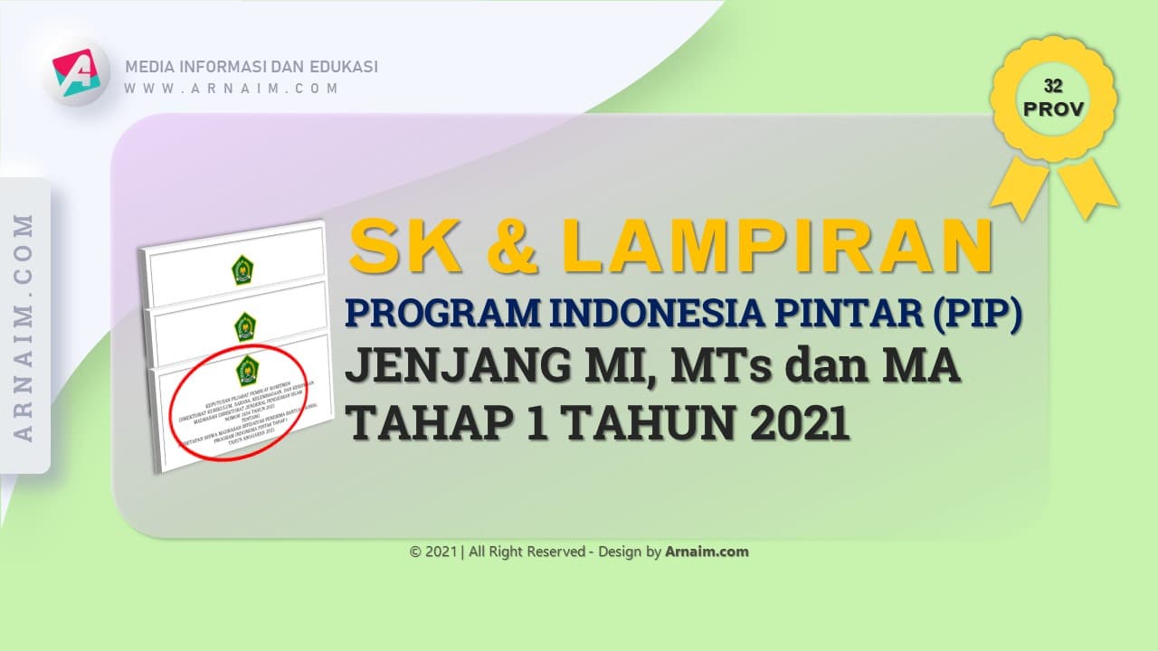 ARNAIM.COM - SK dan Lampiran PIP Tahap 1 Tahun 2021 Jenjang MI, MTs dan MA