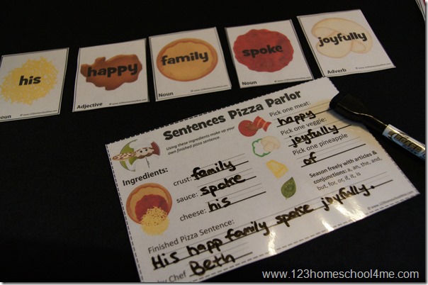 silly sentences activity for students