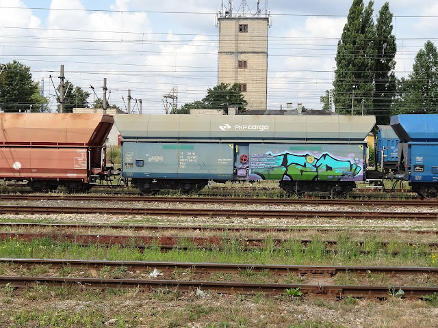 Wagonowe graffiti przejazdem przez Herby