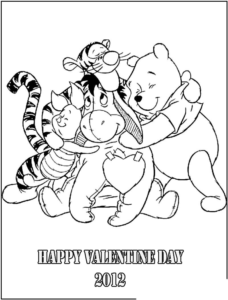 Download Winnie The Pooh Valentines Coloring Pages