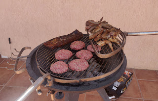Lots of meat on the BBQ