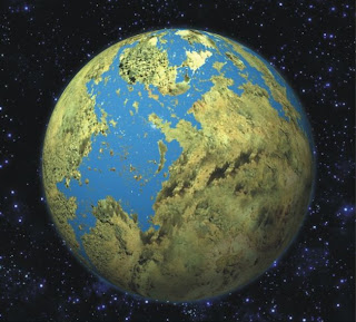 Impresión artística de un exoplaneta similar a la Tierra
