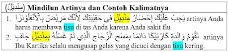 (مِنْدِيْلٌ) Mindilun Artinya, Tashrif dan Contoh Kalimatnya