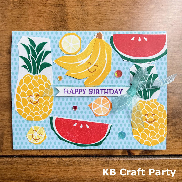 にこにこフルーツカード 誕生日カード キッズクラフト バースデーカード スタンピンアップ ジャパン 公認デモンストレーター KB Craft Party 須見葉子 キュートフルーツ