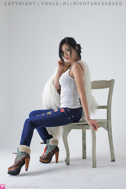 3 Kim Ha Yul - White Top and Jeans-very cute asian girl-girlcute4u.blogspot.com