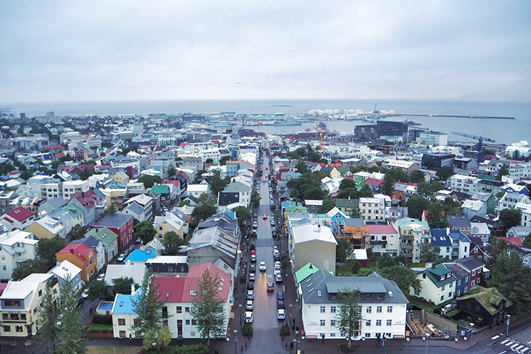 Panorama sur la ville de Reykjavik en Islande