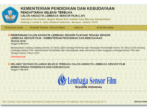 Lowongan Lembaga Sensor Film 2019