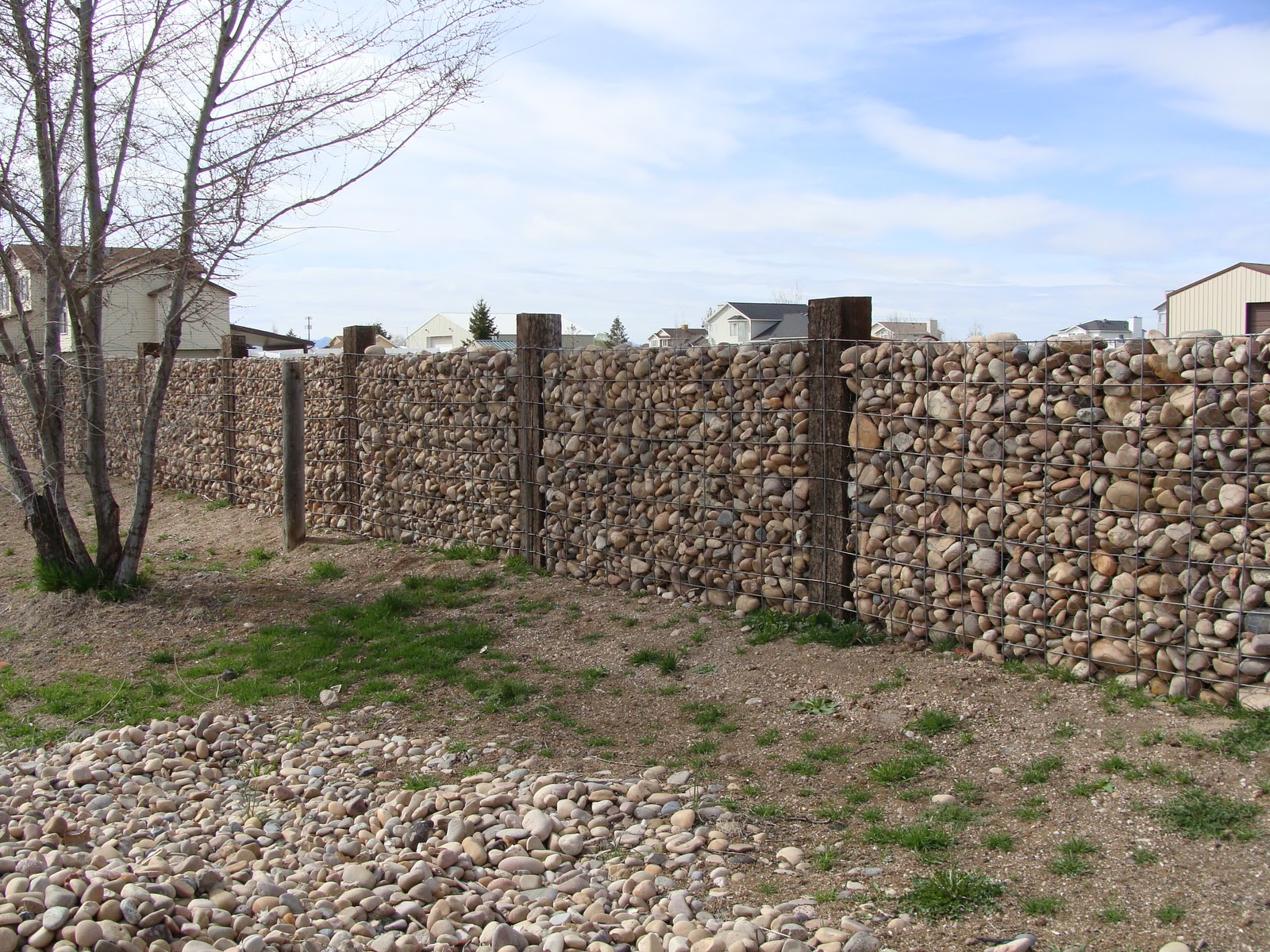 Rock and Wire Fence