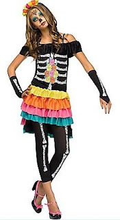 Girl's Teen Dia De Los Muertos Costume