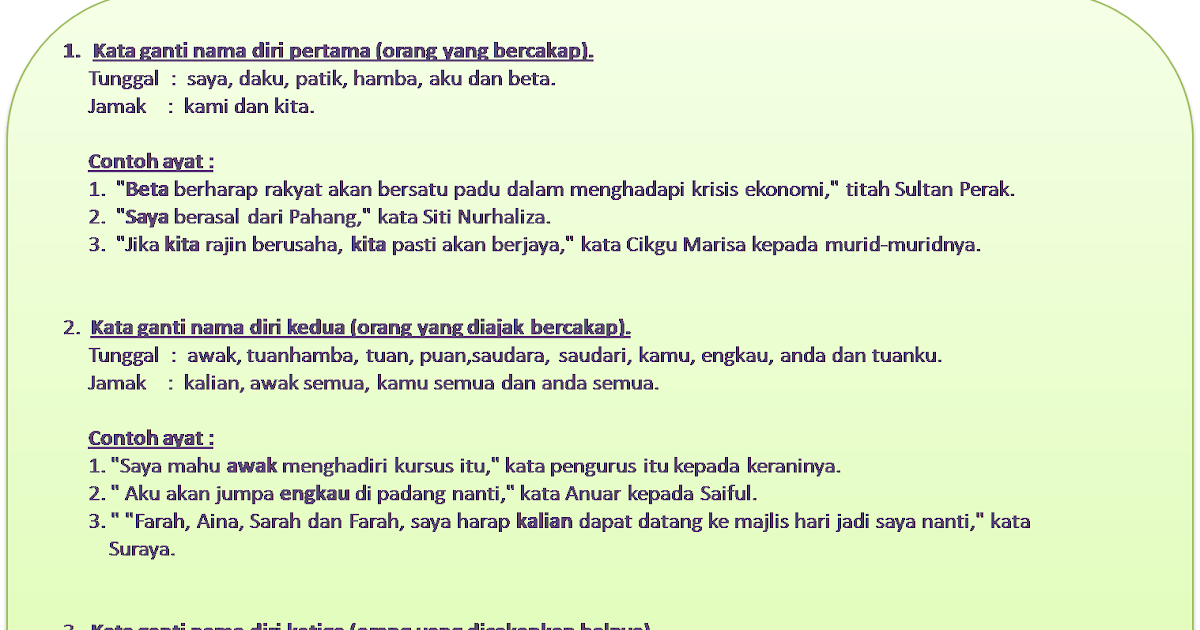 Contoh Soalan Kata Ganti Nama Diri Upsr - Kecemasan g