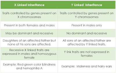 difference between x linked and y linked inheritance