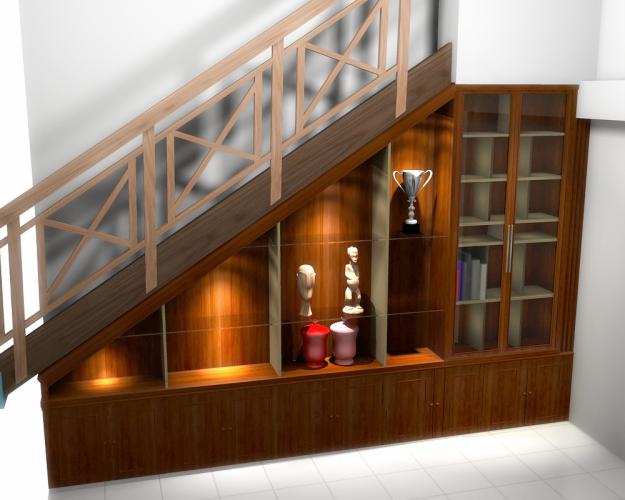 Desain rumah minimalis Interior Design Wood Stairs