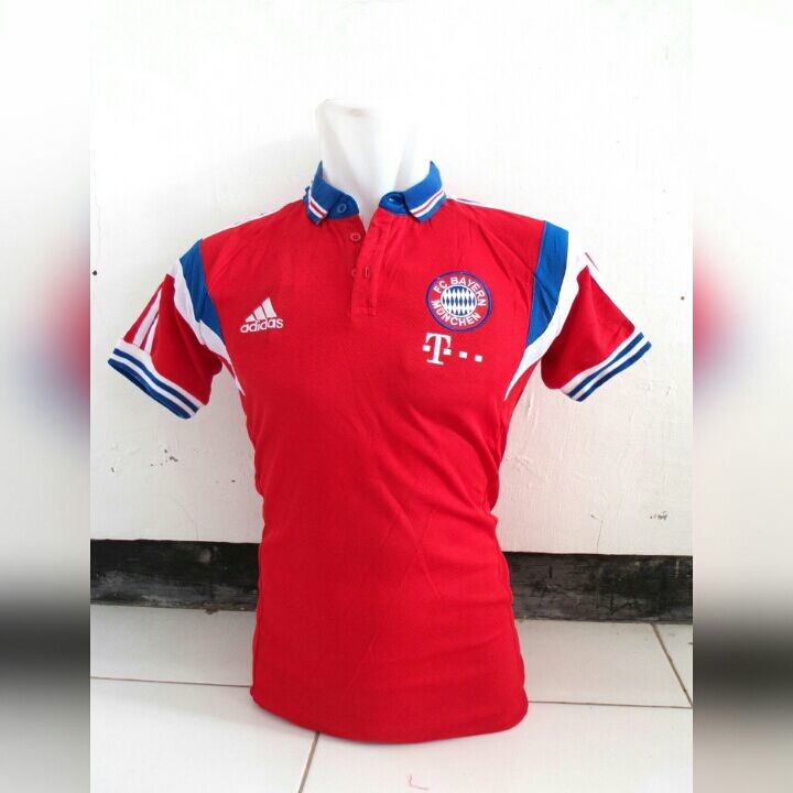Jual Baju  bola  polo  Bayern Munchen warna merah Adidas 