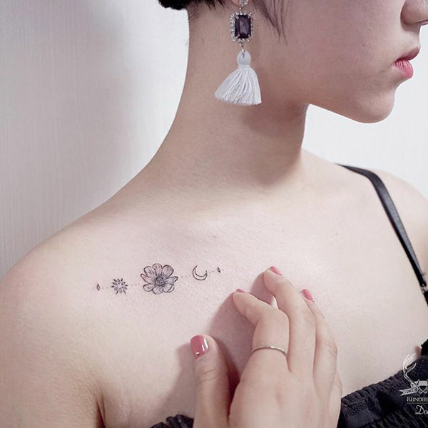 tatuagens femininas para a clavícula