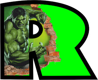 alphabet hulk green letter r