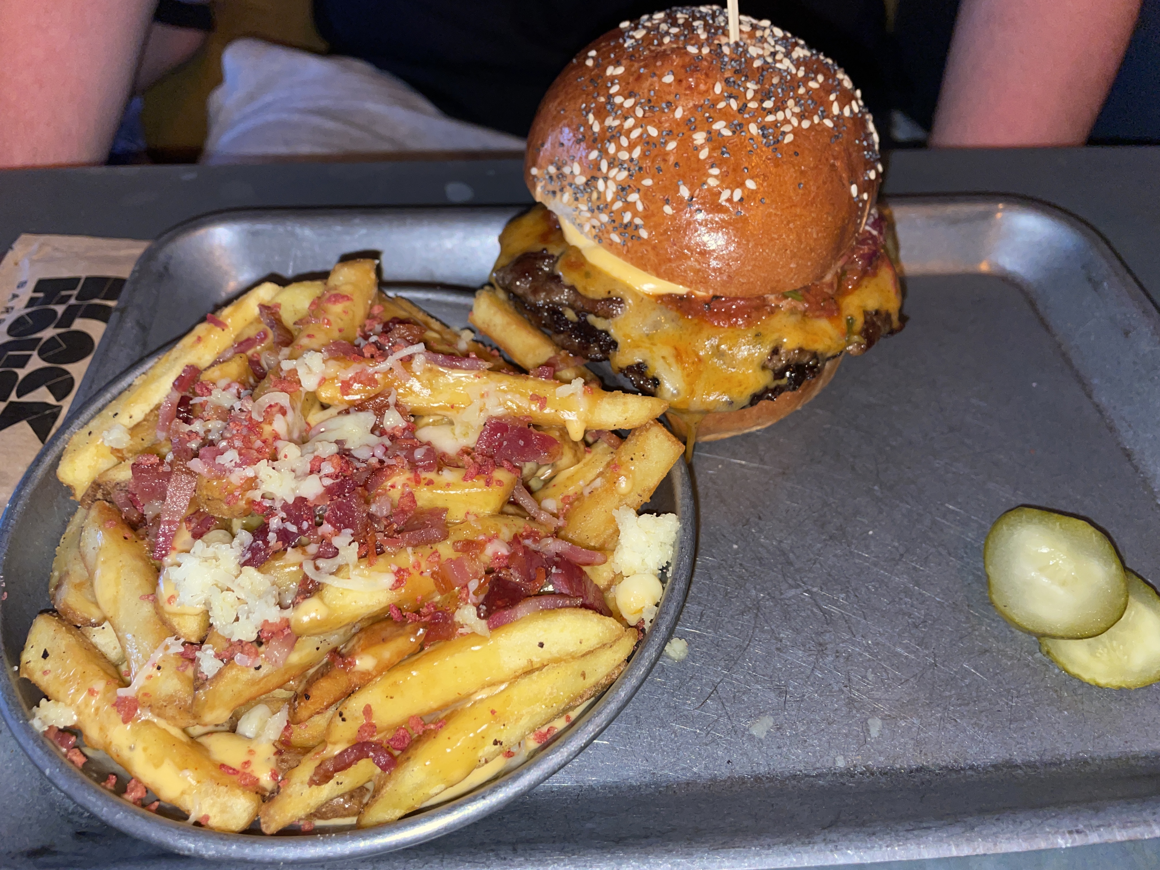 Mex burger with loaded fries