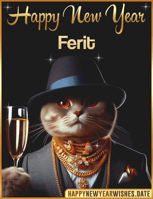 Happy New Year Cat Funny Gif Ferit