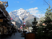 Main Street, Banff. Looks like the conversation was entertainingor . (banff main street may )