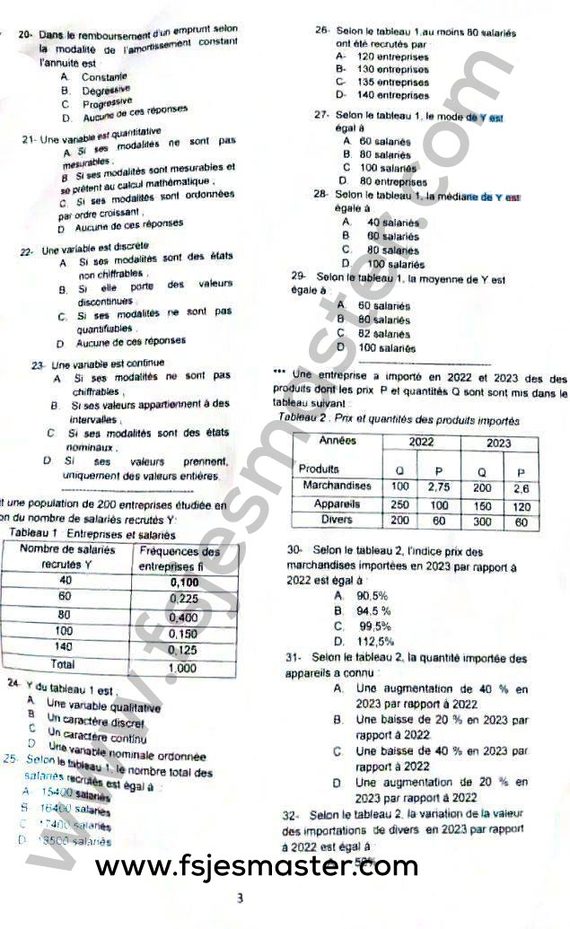 Exemple Concours Master Finance Islamique 2022-2023 - Fsjes Agdal