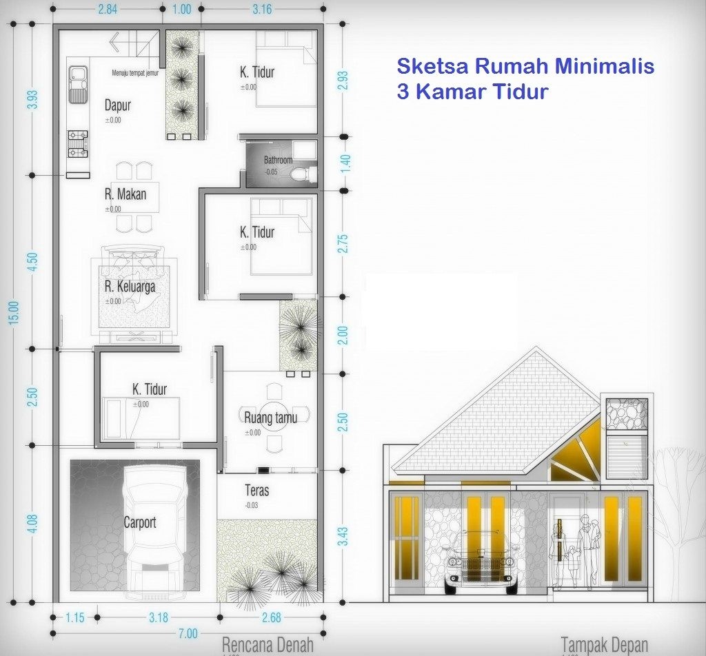 Denah Rumah Minimalis 7x12 Desain Rumah Minimalis Terbaru Tahun Ini