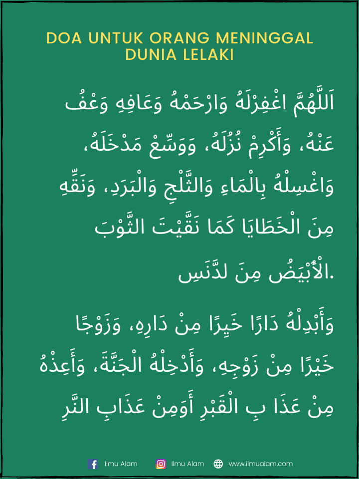 Doa Untuk Orang Yang Meninggal Dunia Lelaki & Perempuan