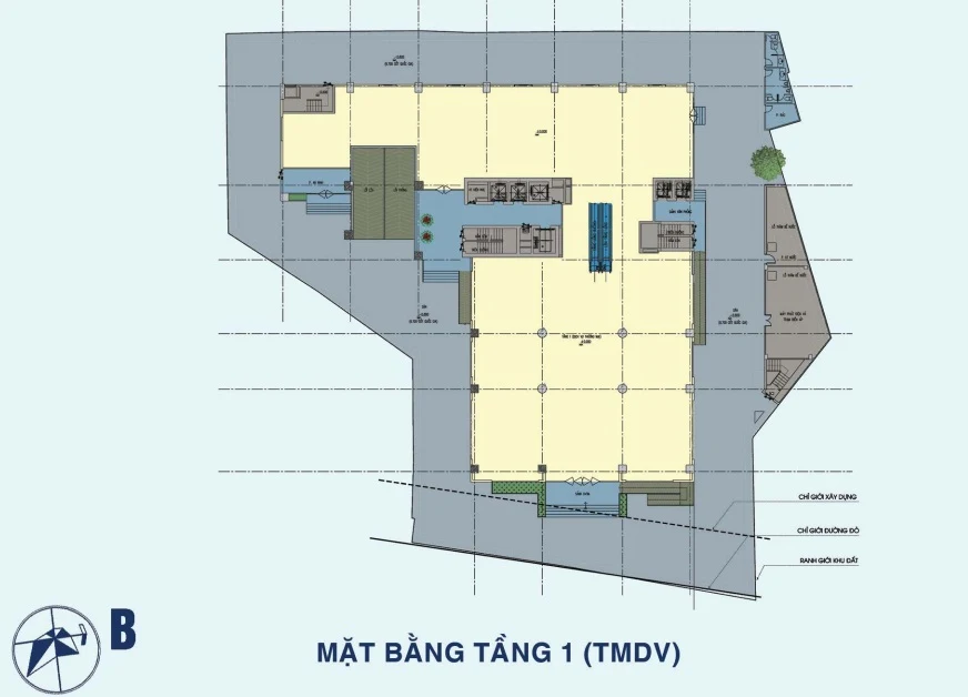 Mặt bằng tầng 1 tttm