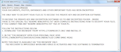 WinCrypto Ransomware note