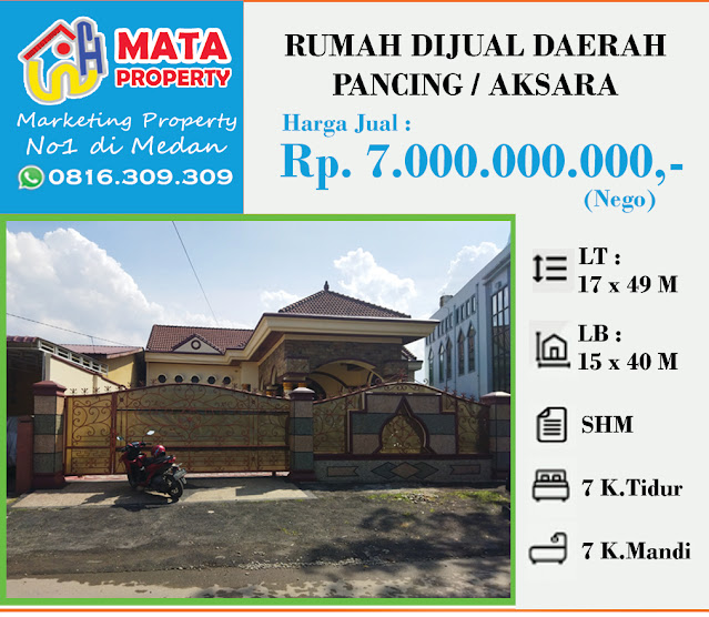 Dijual rumah mewah daerah pancing. Dekat mesjid