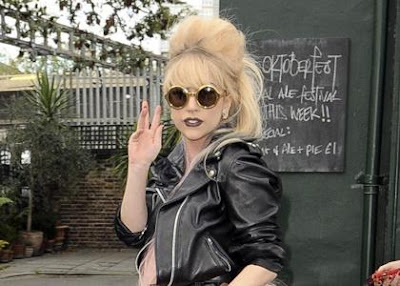 Lady Gaga out at the pub in London