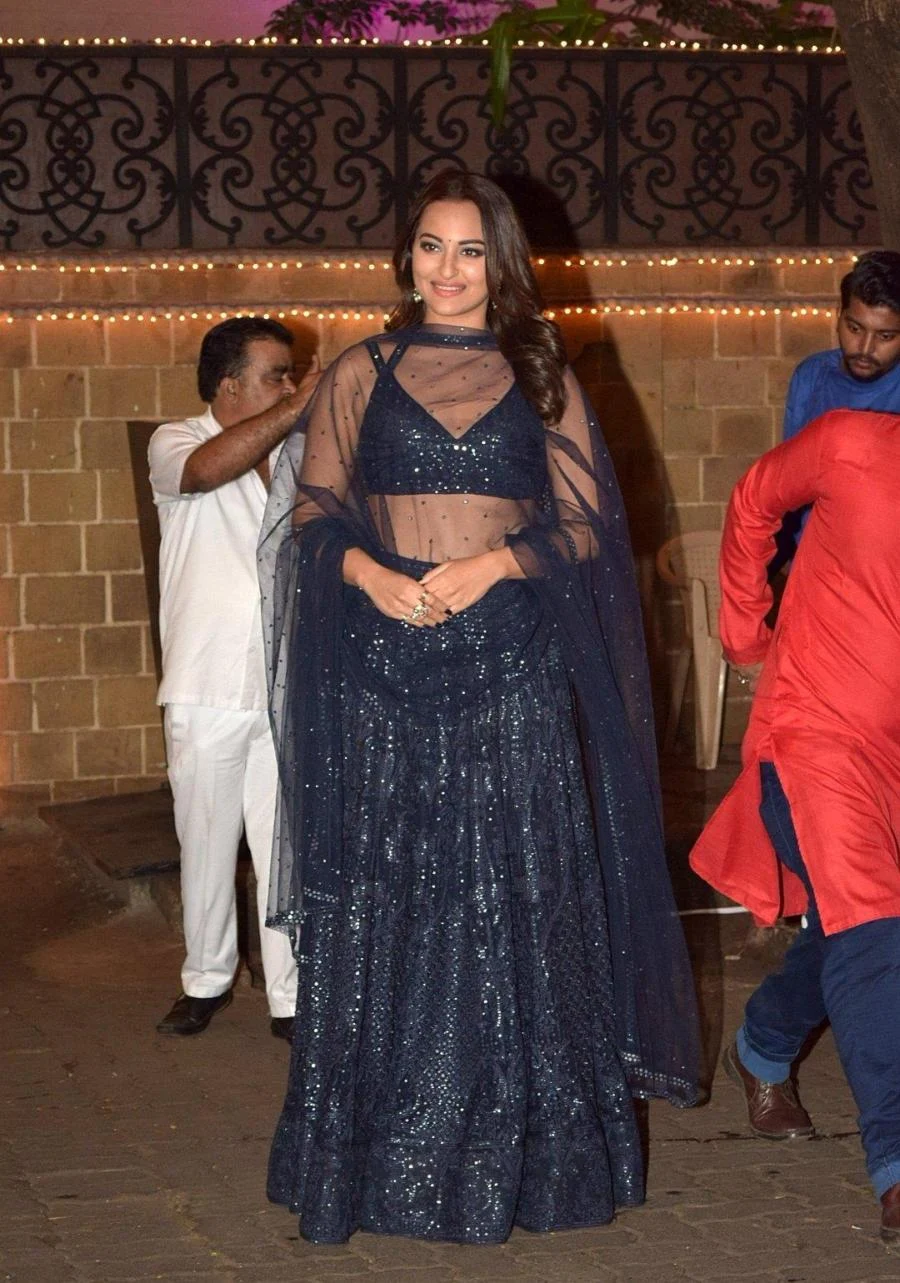 Indian Actress Sonakshi Sinha At Anil Kapoor's Diwali Party In Mumbai