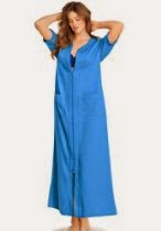 <br />Dreams & Co. Women's Plus Size Long robe in french terry with zip front