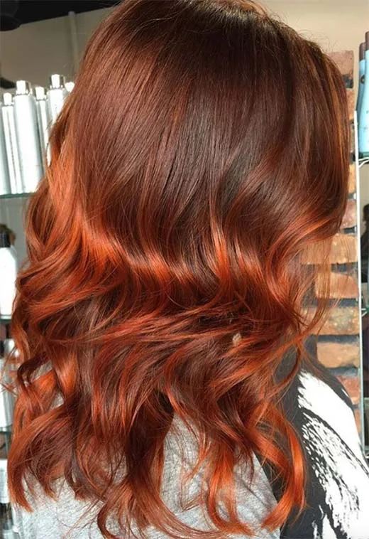 copper balayage hair ideas 001