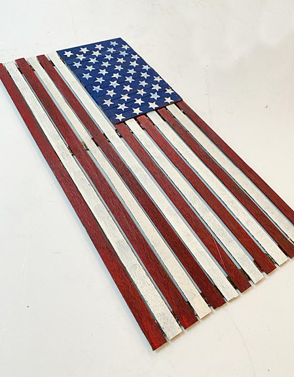 wood slat American flag