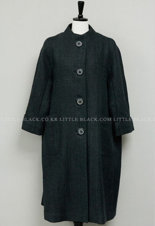 High Neck Button Coat