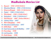 Madhubala Film List From Basant 1942 (Child Artist), Mumtaz Mahal, Dhanna Bhagat, Pujari, Phoolwari, Rajputani, Neel Kamal (Debut Movie), Chittor Vijay, Mere Bhagwan, Khoobsoorat Duniya, Dil Ki Rani , Saat Samundaron Ki Mallika, Parai Aag, Lal Dupatta, Desh Sewa [Madhubala Photo]